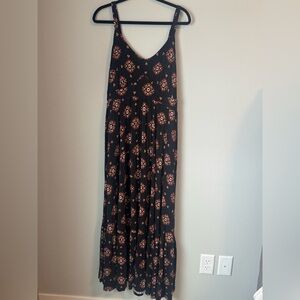 Torrid Black and Orange Patterned Maxi Dress